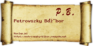 Petrovszky Bíbor névjegykártya